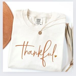 NEW Comfort Colors Thankful Thanksgiving Graphic Tee, S-3X